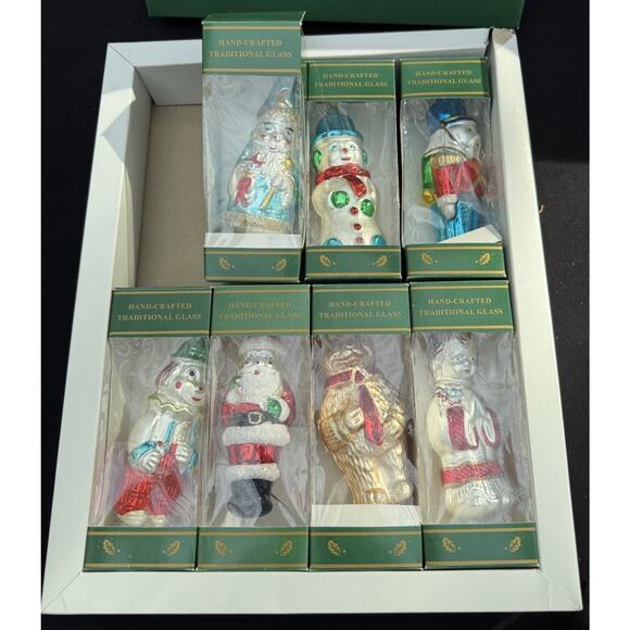 Vintage 1990’s Set of 7 Glass Kurt Adler Traditional Glass Christmas Ornaments - Picture 5 of 16